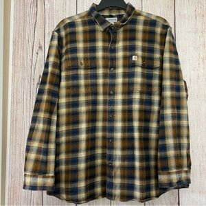 Carhartt Hubbard Flannel Long-Sleeve button up shirt size 2XL